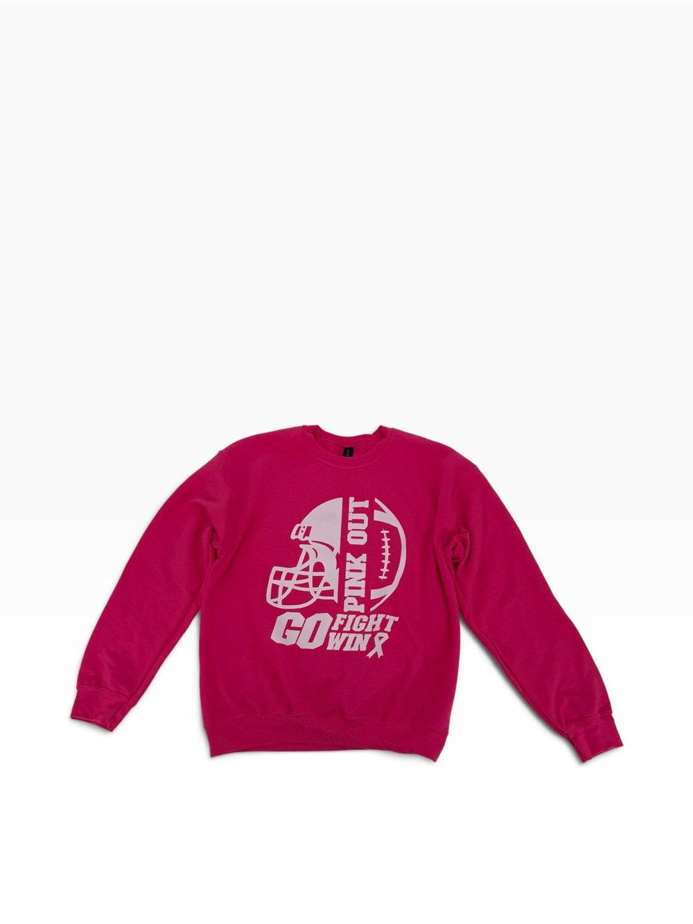 Gildan Pink Football Pink Out Cancer Graphic Crewneck Sweatshirt Size M Women’s